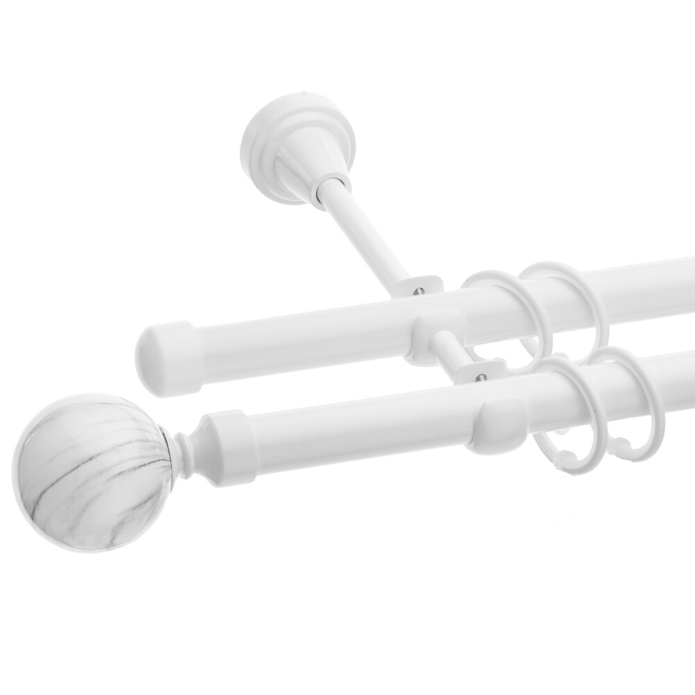 Galerie dubla Ball alb lucios 19mm