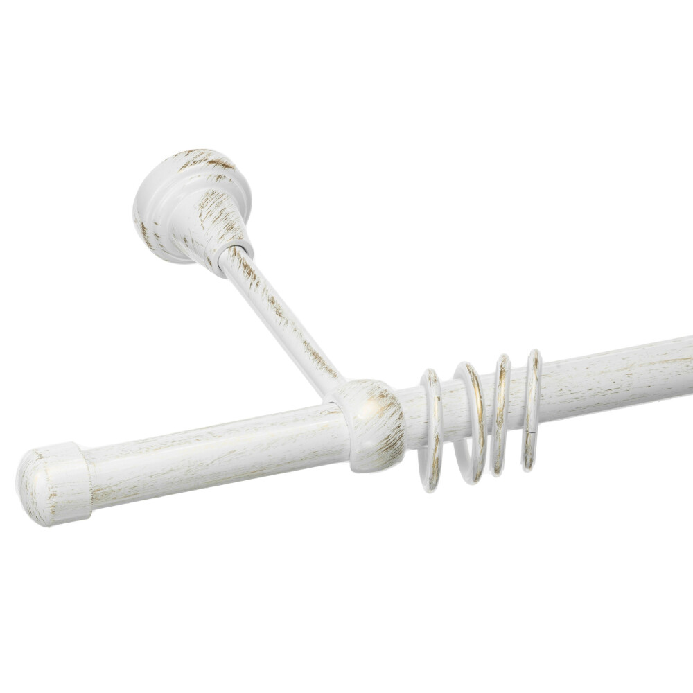 Galerie simpla Capacel alb lucios antichizat 19mm