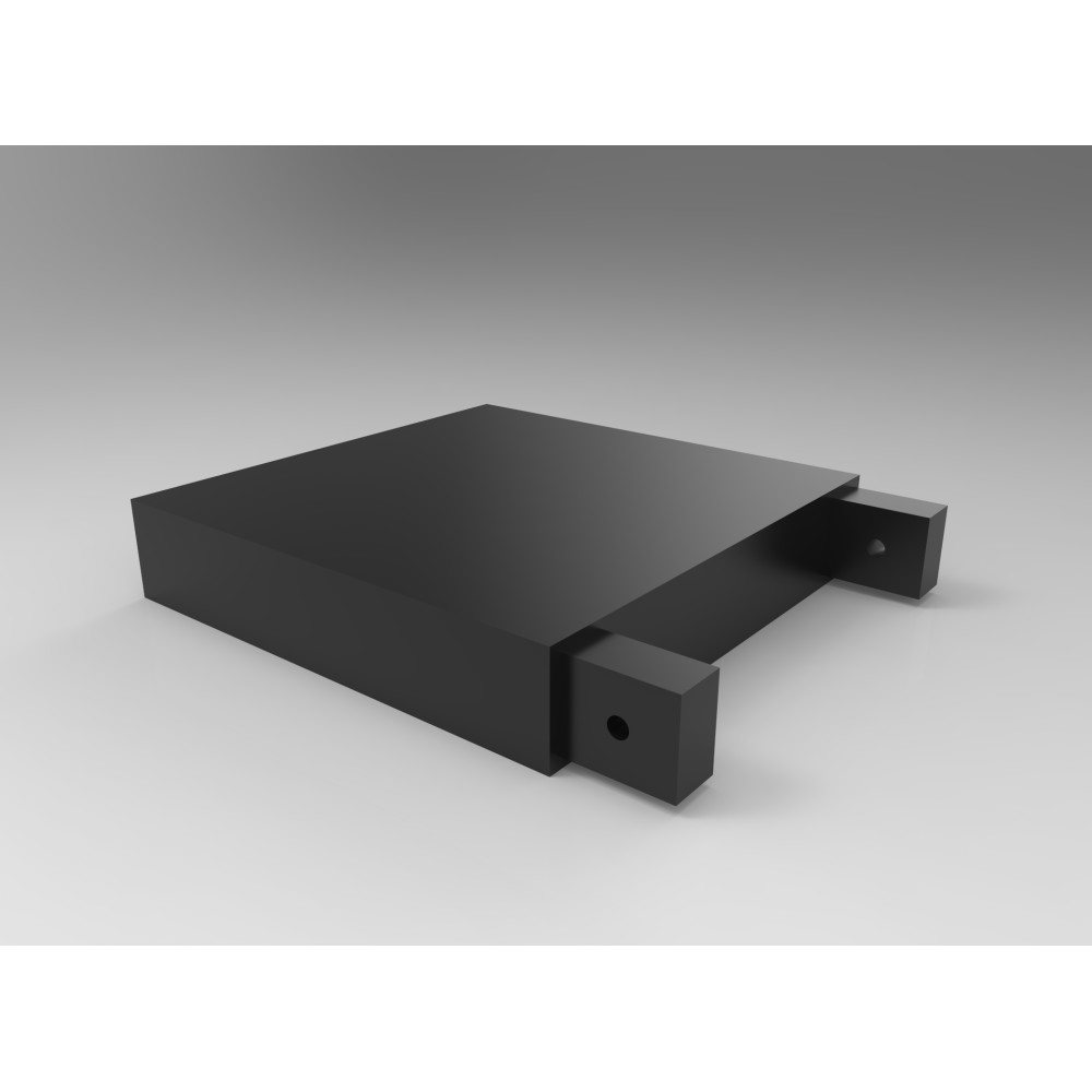 Galerie dubla Square suport 21 cm negru lucios