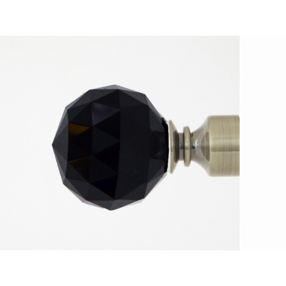Galerie simpla Kula Crystal negru si aur antic 19mm