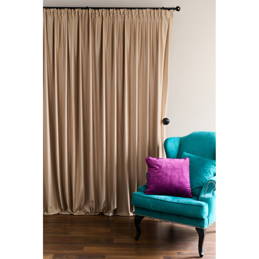 Draperie catifea Cara latte cu rejansa creion