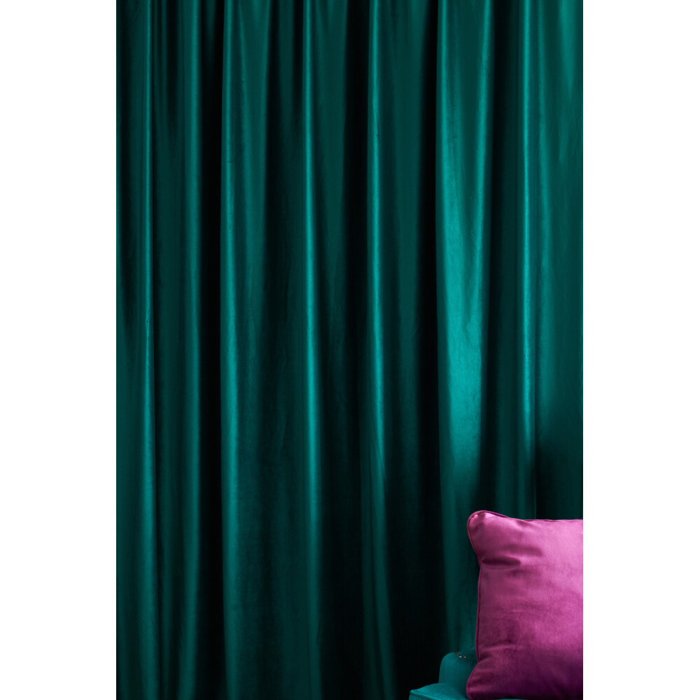 Draperie catifea Cara verde smarald cu rejansa pentru bara