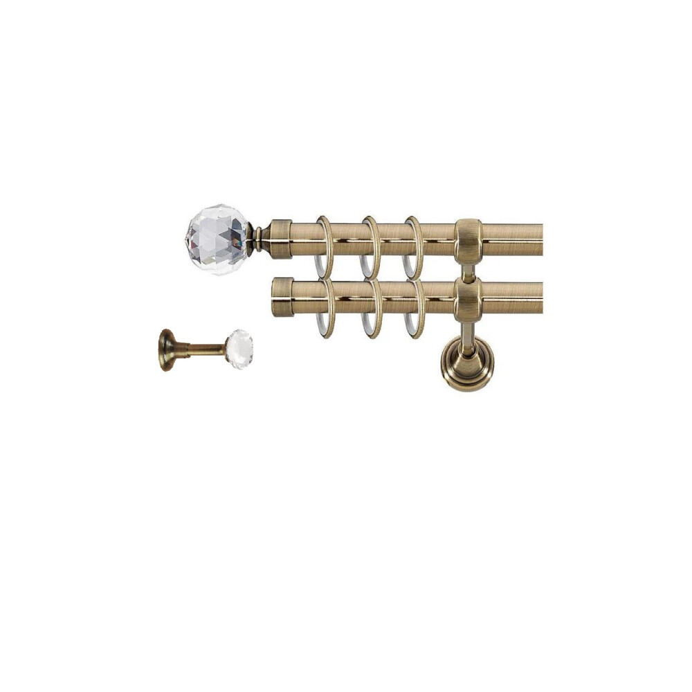Galerie dubla Kula Crystal 25mm si Rozeta Kula Crystal aur antic