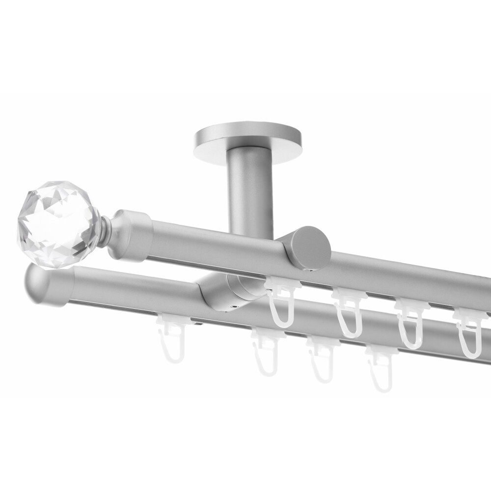 Galerie dubla tavan Kula Crystal profil crom mat 19mm