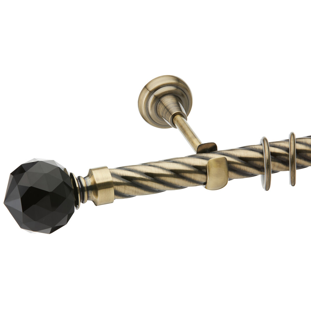 Galerie simpla Kula Crystal Negru twister aur antic 25mm