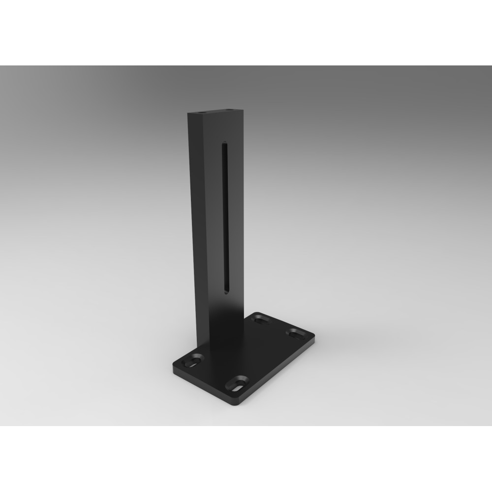 Galerie simpla capacel suport 15 cm negru lucios