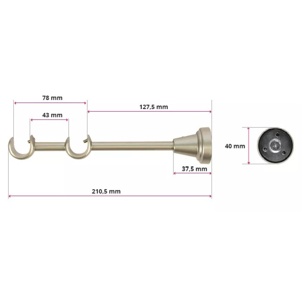 Galerie dubla Capacel crom mat 16mm
