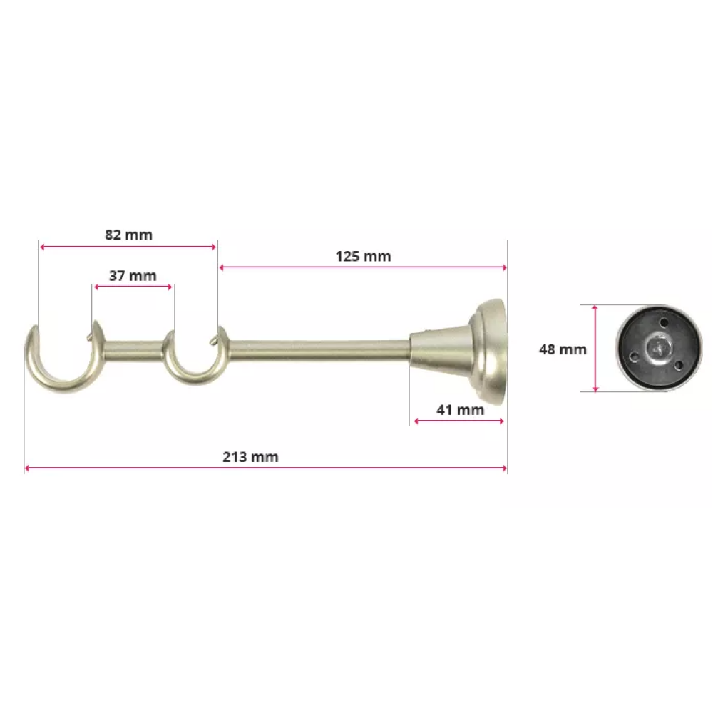 Galerie dubla Kula Lux crom mat 25mm