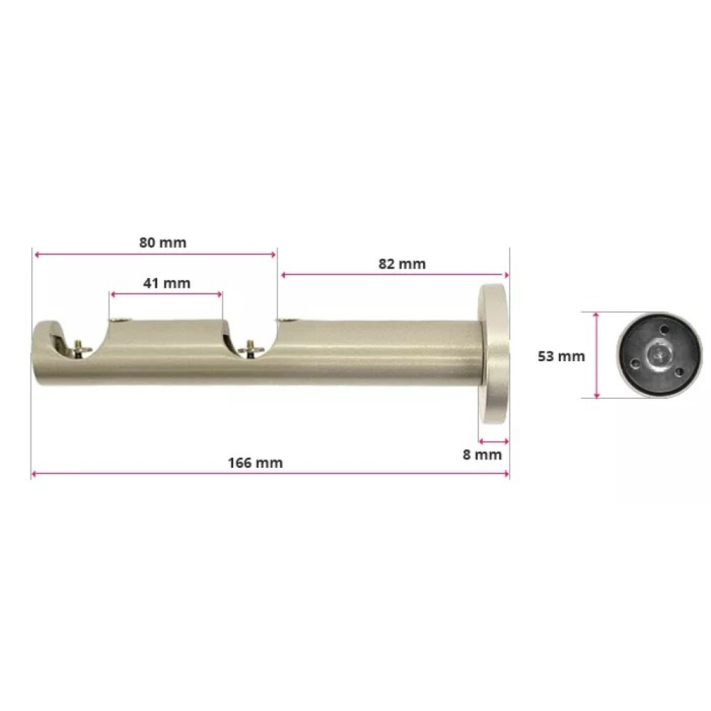 Galerie dubla Bisette suport universal aur antic 19mm
