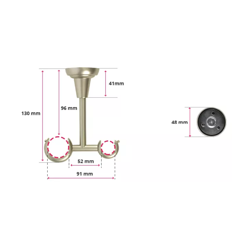 Galerie dubla tavan Swing inox 25mm