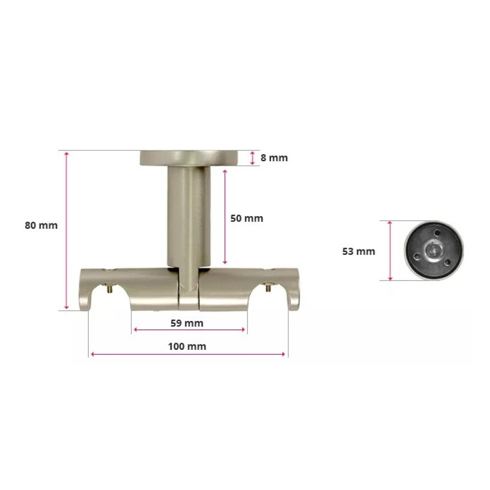 Galerie dubla tavan Kula Crystal profil crom mat 19mm