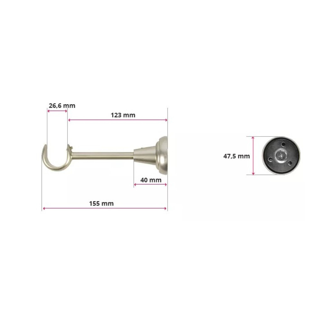Galerie simpla Zara teava striata crom mat 25mm