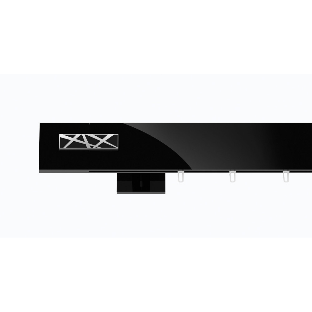 Galerie dubla Galaxy suport 15 cm negru lucios