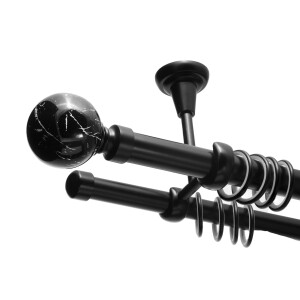 Galerie dubla tavan Ball negru 25mm