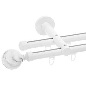 Galerie dubla Ball profil alb lucios 19mm