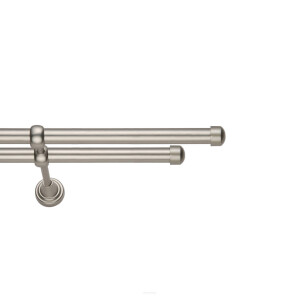 Galerie dubla Capacel fara inele crom mat 19mm