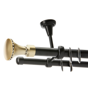 Galerie dubla tavan Grace black gold 25mm