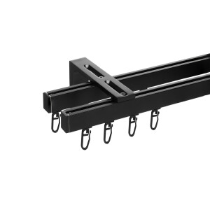Sina dubla perete Horizon negru mat cu suport de 18cm