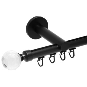 Galerie simpla Kula Crystal profil negru 19mm