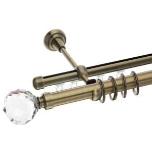 Galerie dubla Kula Crystal teava si profil aur antic 25mm