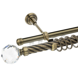 Galerie dubla Kula Crystal teava twister si profil aur antic 25mm