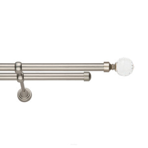 Galerie dubla Kula Crystal fara inele crom mat 19mm