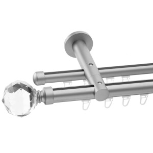 Galerie dubla Kula Crystal profil crom mat 25mm