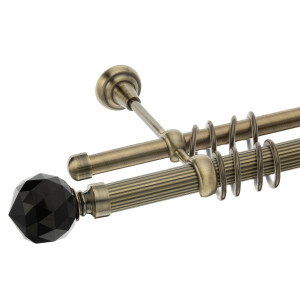 Galerie dubla Kula Crystal Negru striata aur antic 25mm