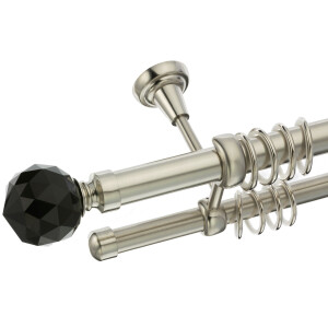 Galerie dubla tavan Kula Crystal Negru inox 25mm