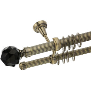 Galerie dubla tavan Kula Crystal Negru striata aur antic 25mm