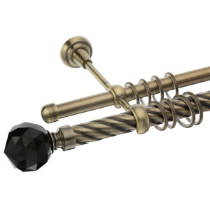 Galerie dubla Kula Crystal Negru twister aur antic 25mm