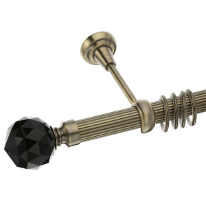 Galerie simpla Kula Crystal Negru striata aur antic 25mm