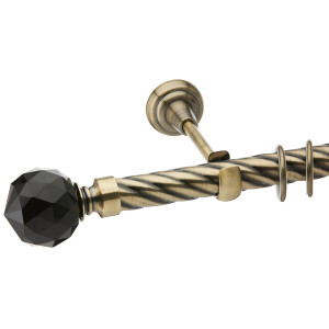 Galerie simpla Kula Crystal Negru twister aur antic 25mm
