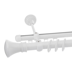 Galerie dubla Luxor teava si profil alb lucios 25mm