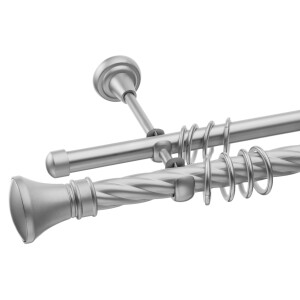Galerie dubla Luxor teava twister crom mat 25mm