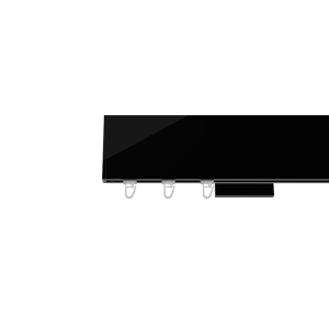 Galerie simpla capacel suport 21 cm negru lucios