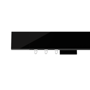 Galerie dubla Square suport 15 cm negru lucios