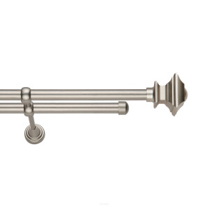 Galerie dubla Verdi fara inele crom mat 19mm