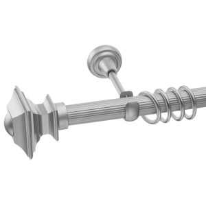 Galerie simpla Verdi teava striata crom mat 25mm