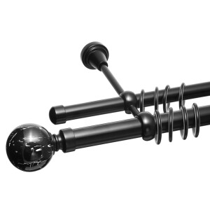 Galerie dubla Ball negru 25mm