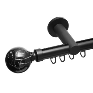 Galerie simpla profil Ball negru 25mm
