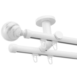 Galerie dubla tavan Ball profil alb lucios 19mm
