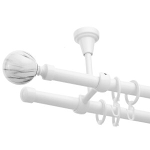 Galerie dubla tavan Ball alb lucios 19mm