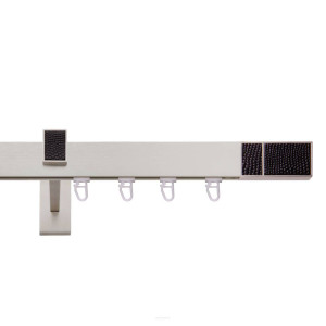 Galerie simpla Square line Boss Negru cu capacel suport crom mat