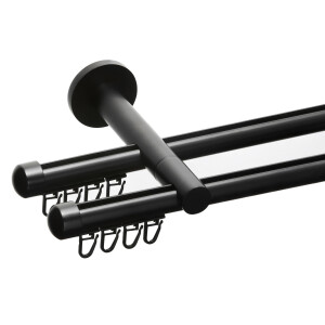 Galerie dubla Capacel profil negru 19mm