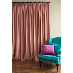 Draperie catifea Cara roz cu rejansa creion