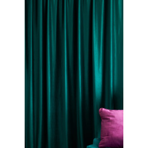 Draperie catifea Cara verde smarald cu rejansa pentru bara