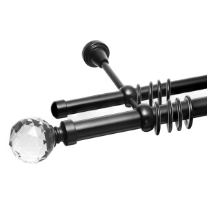 Galerie dubla Kula Crystal negru 25mm
