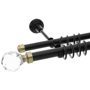 Galerie dubla Kula Crystal black gold 25mm