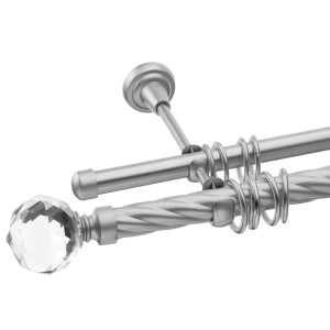 Galerie dubla Kula Crystal teava twister crom mat 25mm
